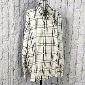 WAKEFIELD'S ALABAMA Black and White Plaid Dress Shirt Large‎